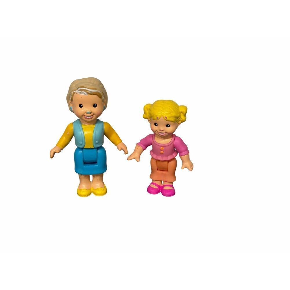 2005 Fisher Price My First Dollhouse - 4” Grandma & 3” Sister/Girl Vintage